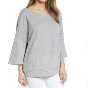 NWT Caslon (Nordstrom Brand) Batwing Oversize Popover Sweater Heather Grey Small